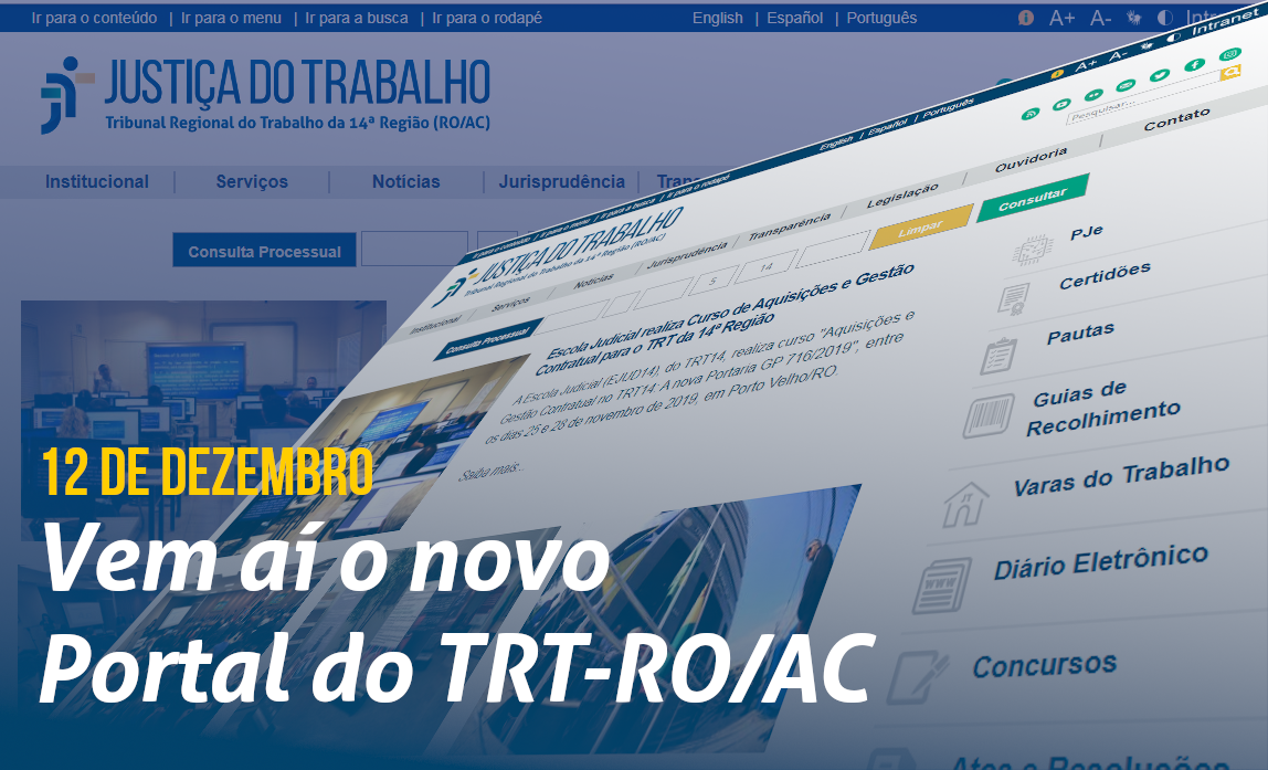 Vem aí o novo portal do TRT14