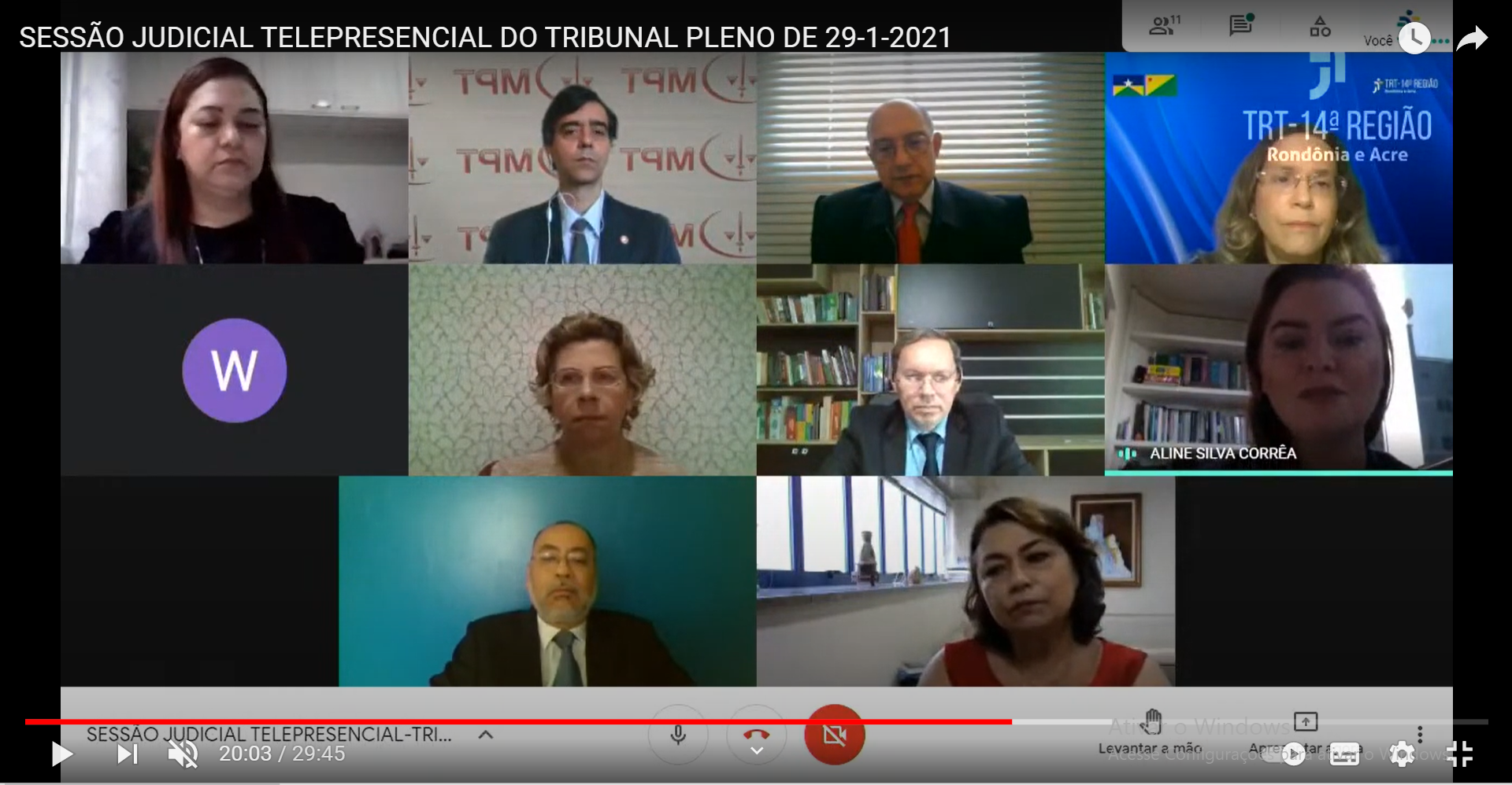 Sessão telepresencial do Tribunal Pleno