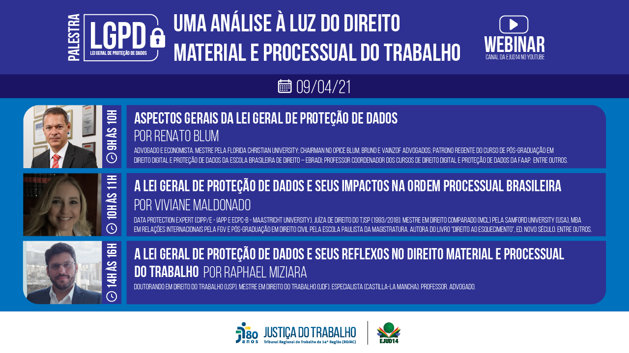 banner destacando os três ministrantes do curso