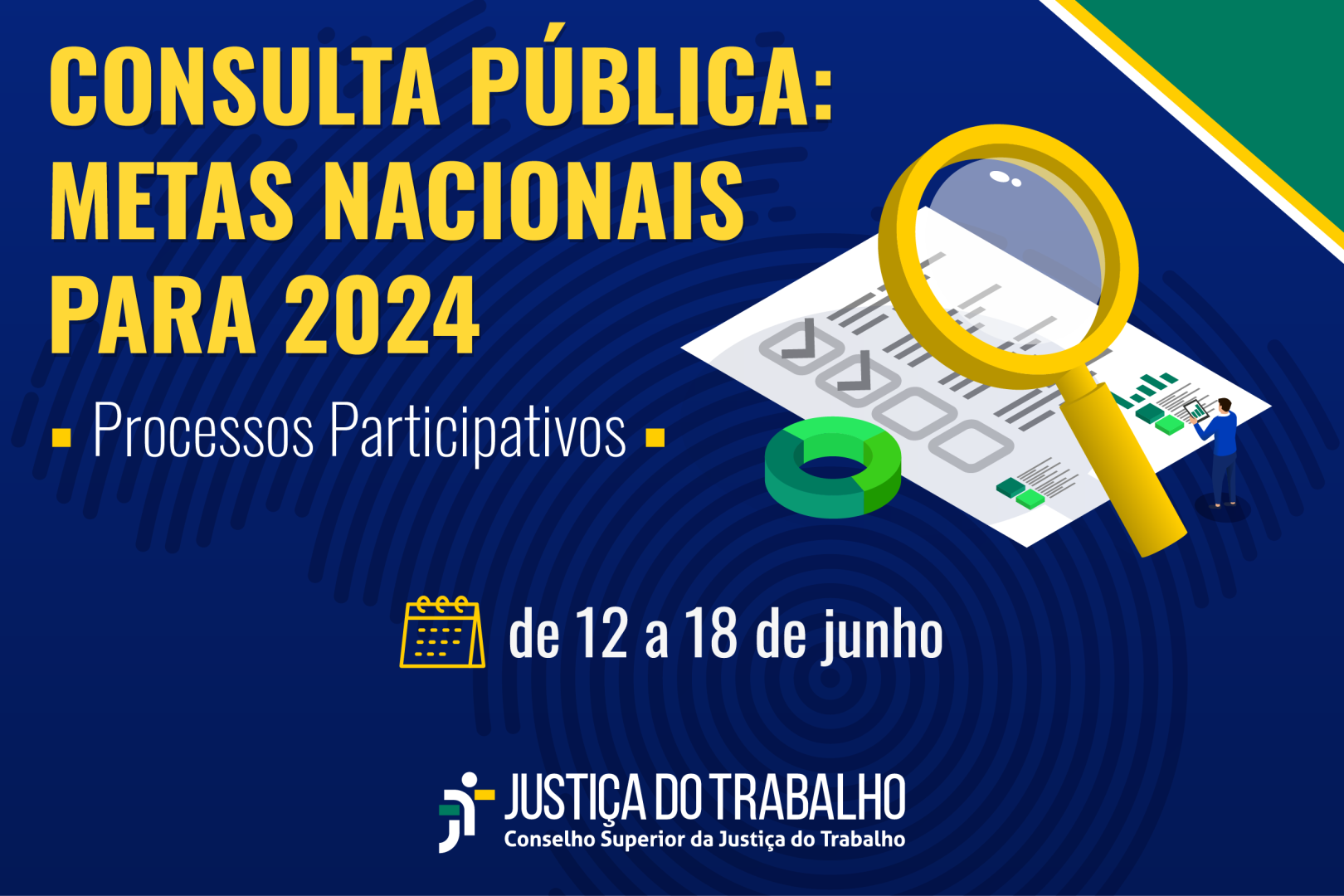 Consulta Pública Metas Nacionais para 2024 - Processos Participativos. De 12 a 18 de junho.