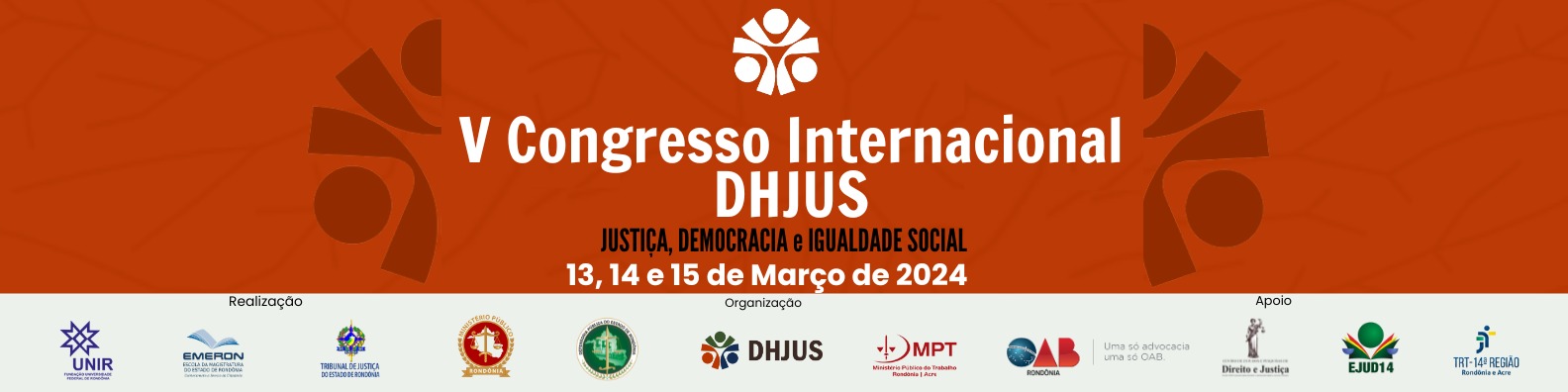 Arte do Congresso Internacional DHJUS - Justiça, Democracia e Igualdade Social