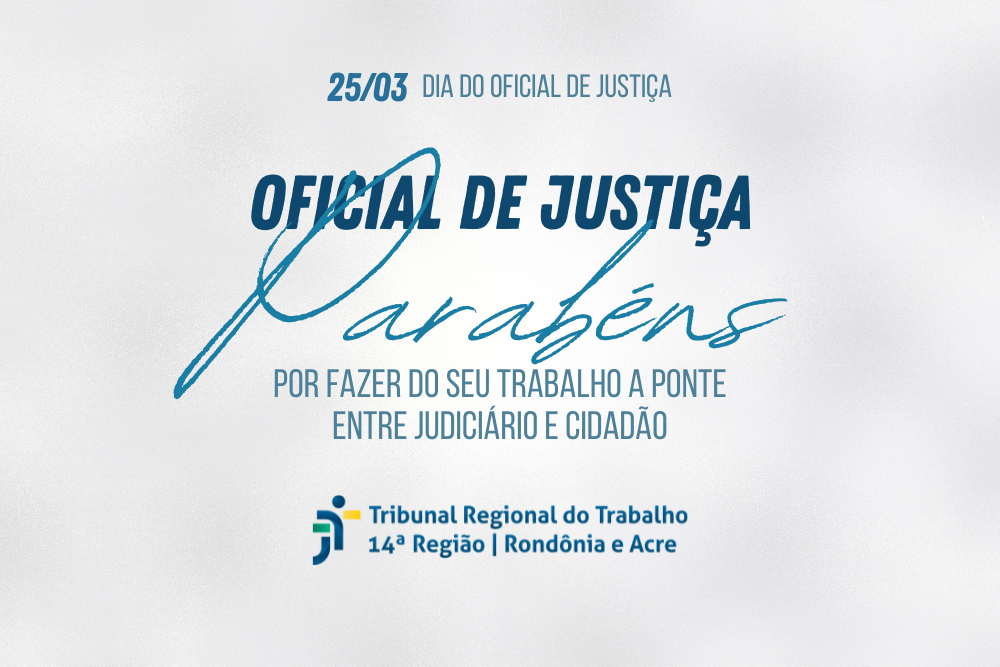 Arte referente ao Dia do Oficial de Justiça