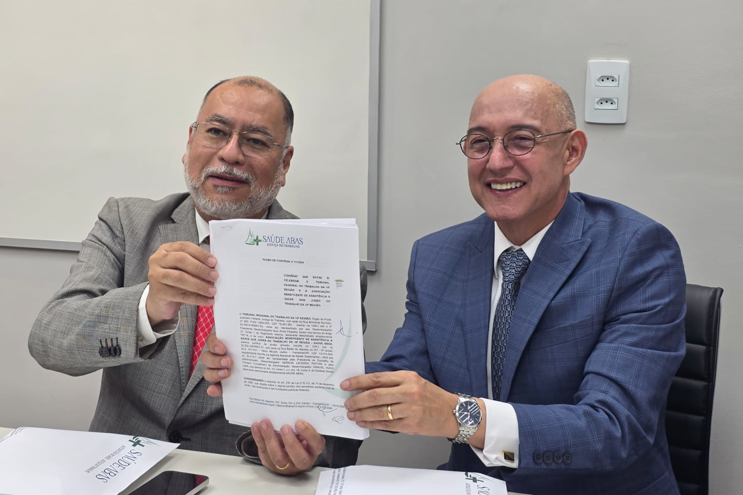 TRT-14 formaliza convênio com o Plano de Saúde ABAS