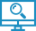 icone de um computador com uma lupa sobre tgela