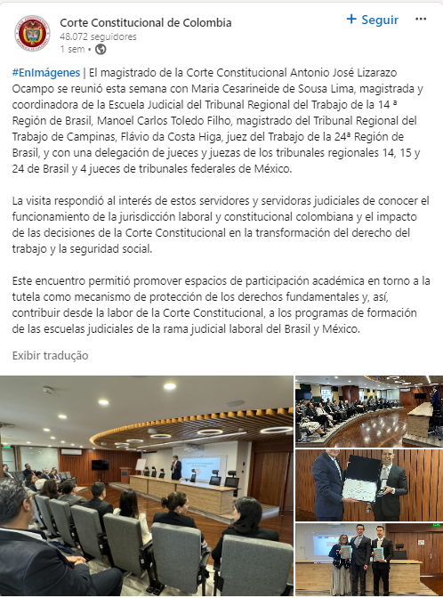 Destaque da Corte Constitucional da Colômbia