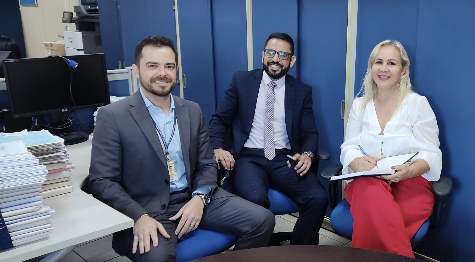 Secretário da Sacle, Alysson Ricardo, juiz Auxiliar da Presidência, Augusto Carigé e secretária de Precatórios, Meire Madalena Alves