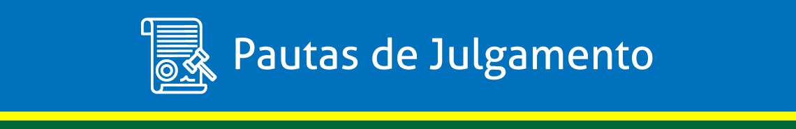 ícone de um documento com um martelo em linhas brancas em um fundo azul com uma faixa em amarelo e abaixo uma faixa verde no rodapé