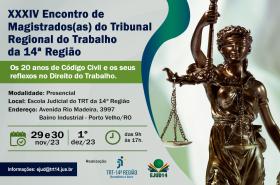 Arte oficial do XXXIV Encontro de Magistrados(as) da Justiça do Trabalho de Rondônia e Acre 